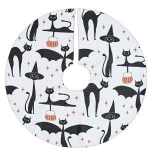 MCM Halloween Finare Dress Minimalist Cats White Julgransmatta Borstad Polyester