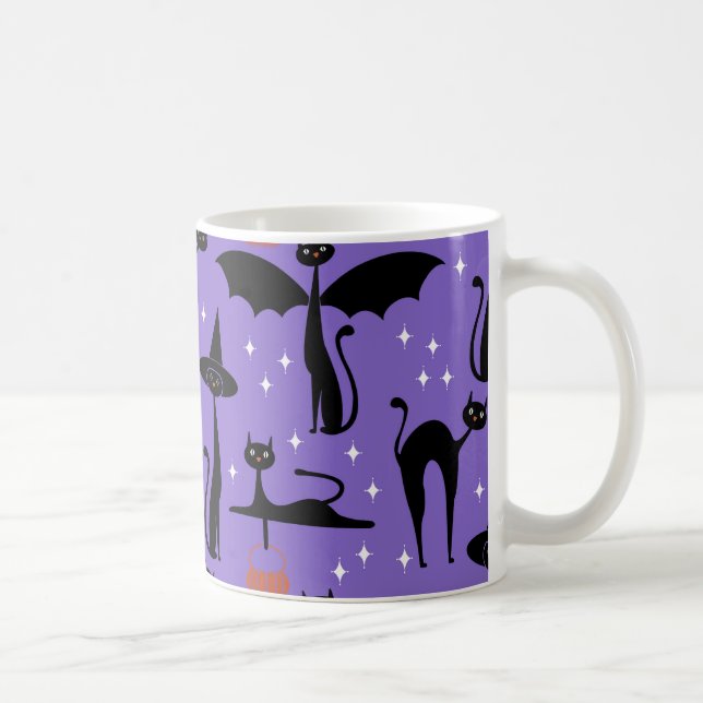 MCM Halloween Kostym Minimalistiska Katter Lila Kaffemugg (Höger)