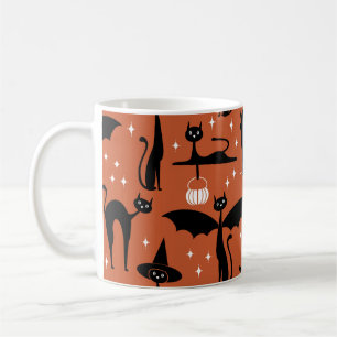 MCM Halloween-kostym minimalistiska katter orange Kaffemugg