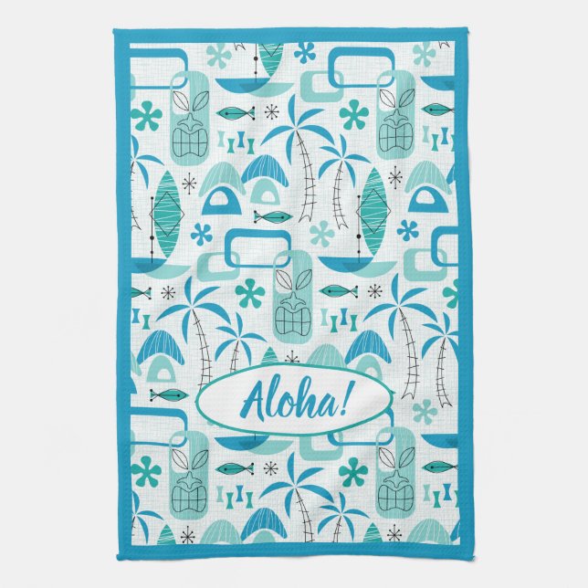 MCM Hawaiian Village - Blue Kökshandduk (Vertikal)