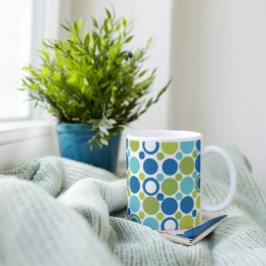 MCM Lime and Aqua Bubble Kaffemugg