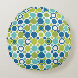 MCM Lime and Aqua Bubble Pillow Rund Kudde