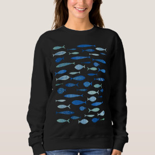 Mcm Mid-Mod för medeltida fiske efter blåa fiskar T Shirt