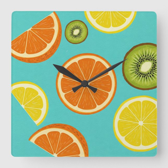 MCM-muskelspärr för fruktsegment Fyrkantig Klocka (Framsida)