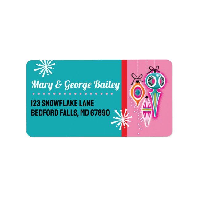 MCM-prydnadsföremål - Adressetiketter för julkort  (Framsidan)