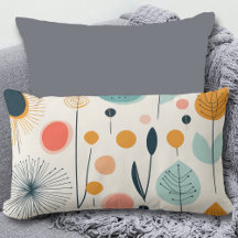 MCM Retro Botanical Mönster Lumbar Pillow