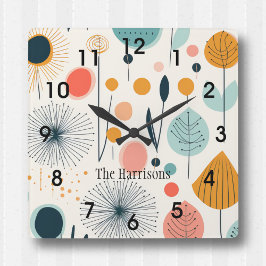 MCM Retro Botaniskt väggklocka