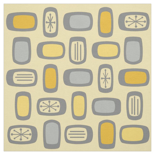 MCM Rundade rektanglar, Gult Grått Tyg (Provkarta)