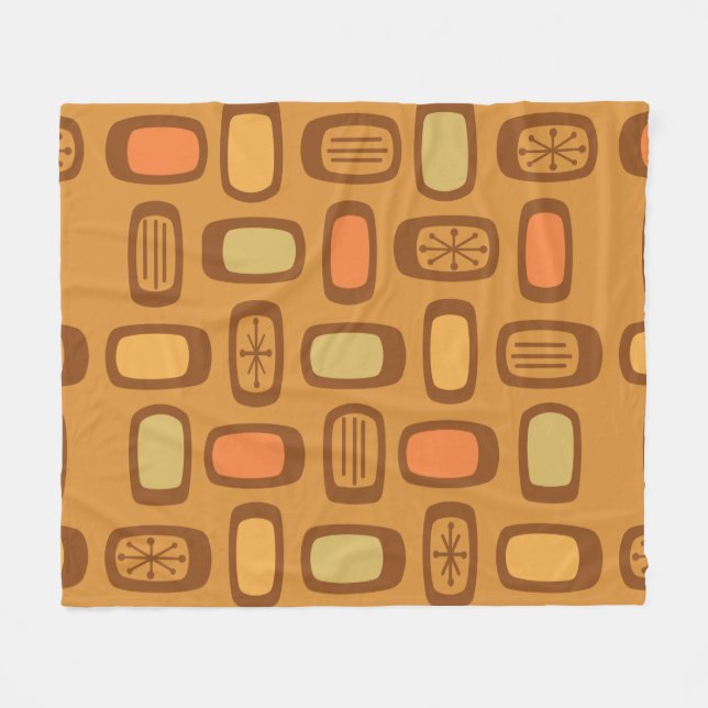 MCM-rundade rektanglar ochre under medelårhundrade Fleecefilt (Framsidan (Horisontell))