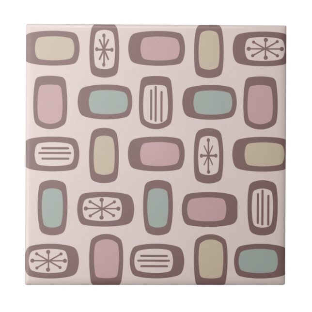 MCM-rundade rektanglar, Rosa Pastel Kakelplatta (Framsidan)