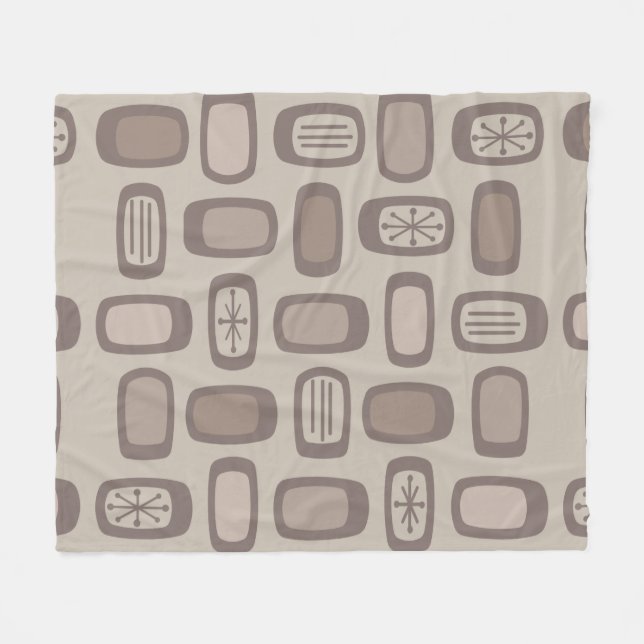 MCM-rundade rektangulära Taupe under medelårhundra Fleecefilt (Framsidan (Horisontell))