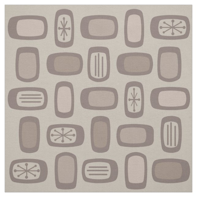 MCM-rundade rektangulära Taupe under medelårhundra Tyg (Provkarta)