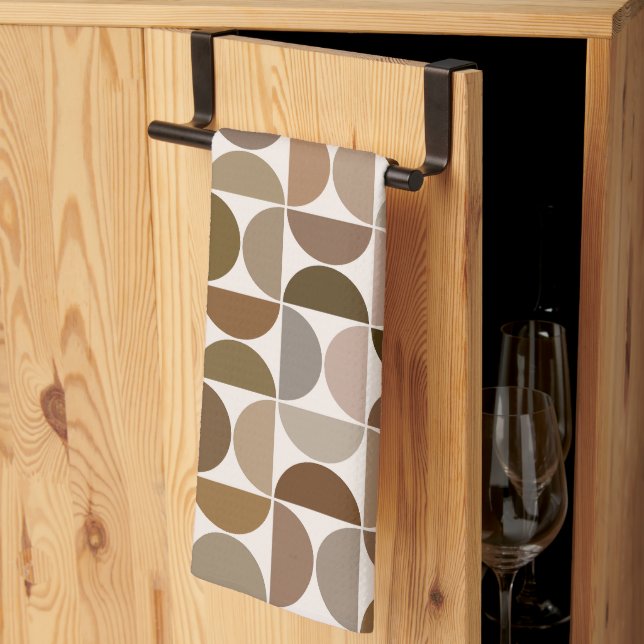 MCM Semicircles +Cream Mönster Kökshandduk (Thirds Fold)