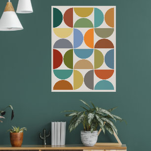 MCM Semicircles Färg på Cream Poster