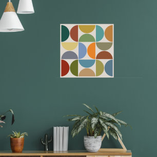 MCM Semicircles Färg på Cream Square Poster