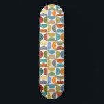 MCM Semicircles Mönster Färg på Cream Mini Skateboard Bräda 18,5 Cm<br><div class="desc">Modern stil yta-mönster-design i halvcirklar i färg i ett färg-bakgrundstryck av grädde.</div>
