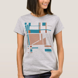 MCM-utseende för koral Aqua Orange Geometric Abstr T Shirt