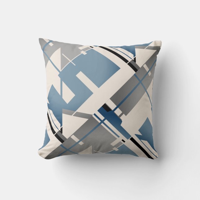 MCM-utseende för skiffer Blue Grått Black Beige Di Kudde (Framsida)