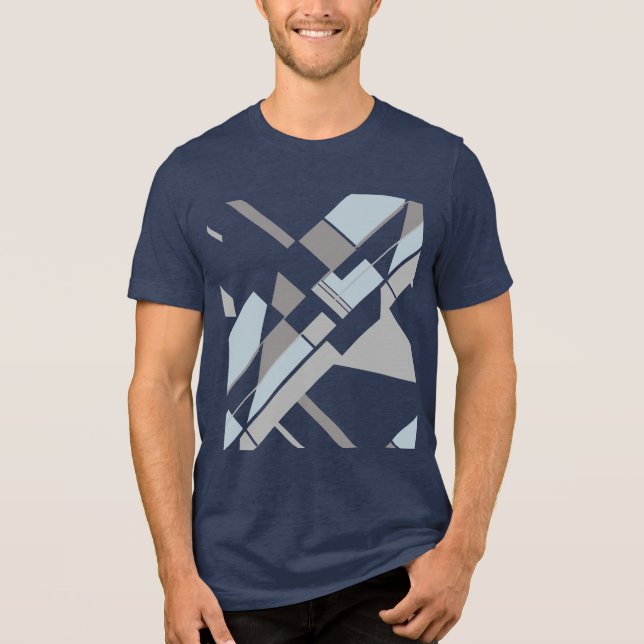 MCM-utseende med grått-fetstilt geometriskt diagra T Shirt (Framsida)