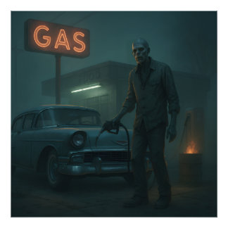 MCM Zombie Gas Station Art Fototryck