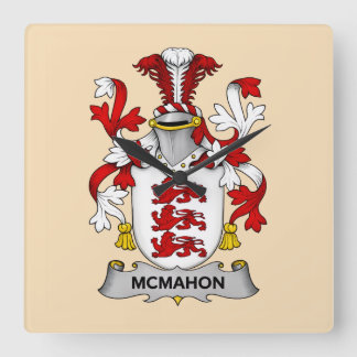 McMahon Family Coat of Arms Fyrkantig Klocka