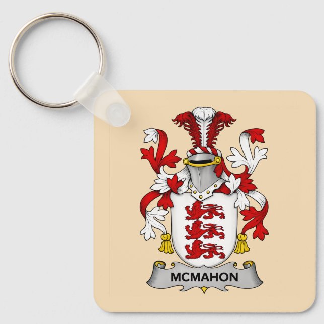 McMahon Family Coat of Arms Keychain Nyckelring (Framsida)