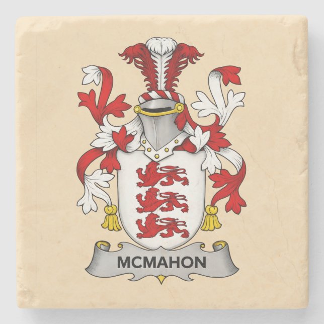 McMahon Family Coat of Arms Stone Coaster ( Stenunderlägg (Framsidan)