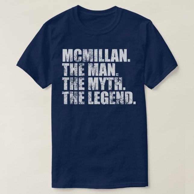 McmillanMcmillan Family namn Mcmillan, efternamn M T Shirt (Design framsida)