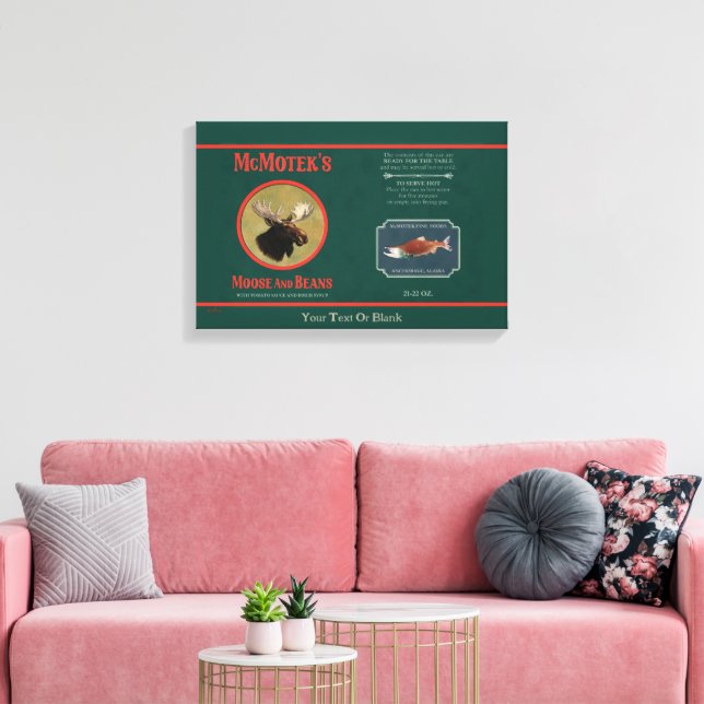 McMoteks ask- och bönetikett Canvastryck (Insitu (Vardagsrum))
