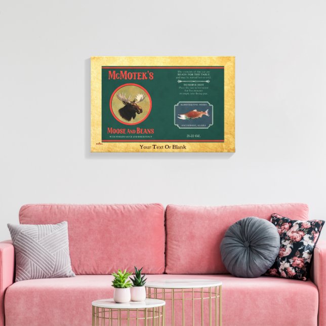 McMoteks ask- och bönetikett Canvastryck (Insitu (Vardagsrum))