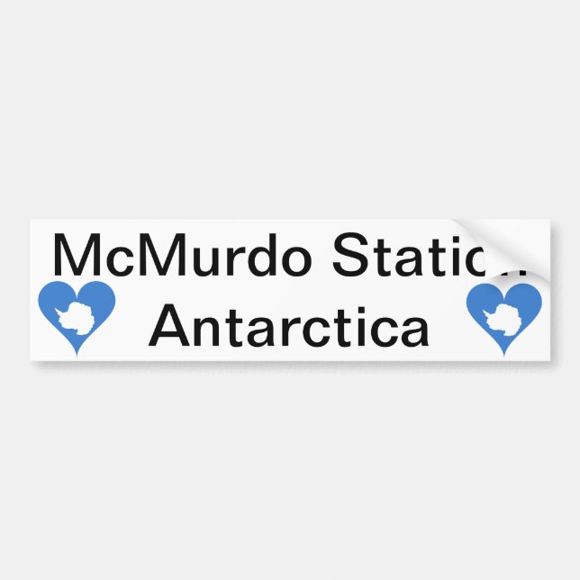 McMurdo Station Antarctica Bumper Sticker Bildekal (Framsidan)