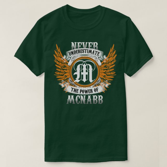 McNabb Namn Shirt underskattar aldrig T (Design framsida)