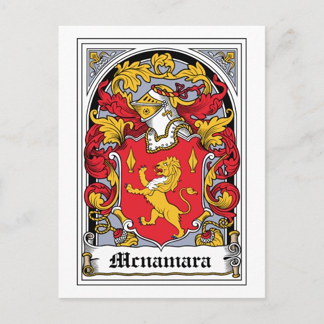Mcnamara Family Crest Vykort (Framsida)