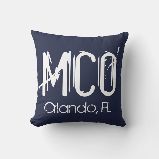 MCO Orlando flygplatskod Blue Kudde (Framsida)