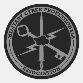 MCPA logotyp-dekal grått på svart Runt Klistermärke