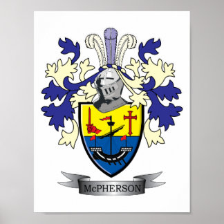 McPherson Family Crest Coat of Arms Poster