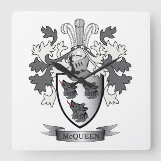 McQueen Family Crest Jackar om Arm Fyrkantig Klocka