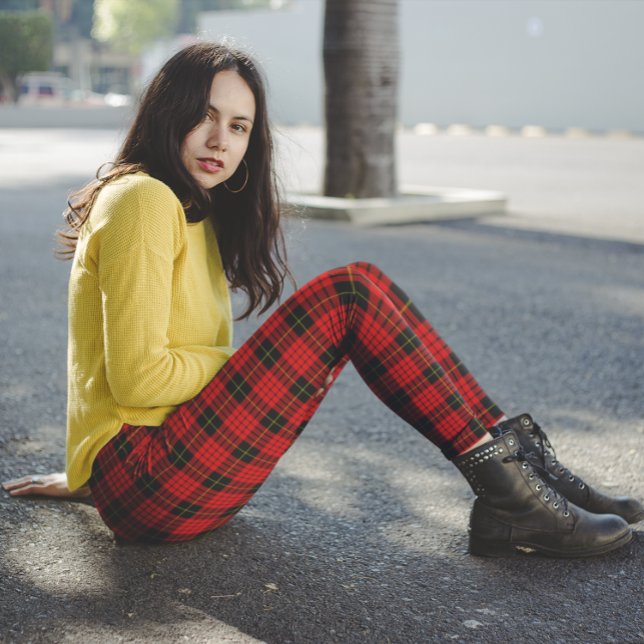 McQueen Tartan Red Black Leggings (Skapare uppladdad)