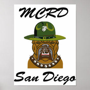 MCRD San Diego Djävulen Hund Poster