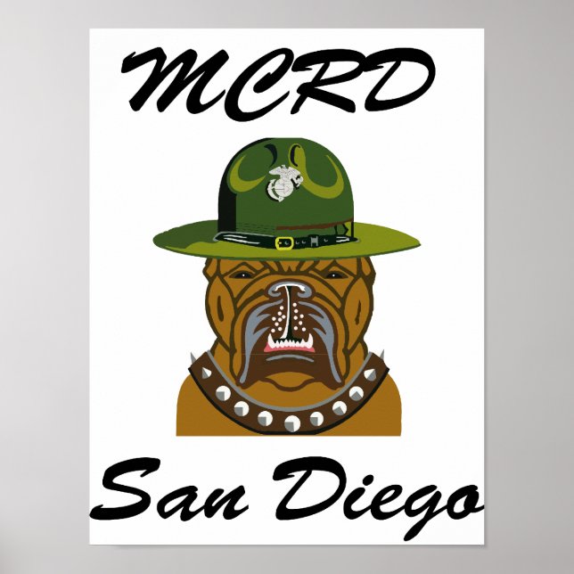 MCRD San Diego Djävulen Hund Poster (Framsidan)