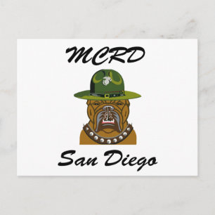 MCRD San Diego Djävulen Hund Vykort
