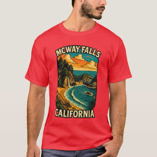 McWay Falls Big Sur California Coastal Waterfall T Shirt