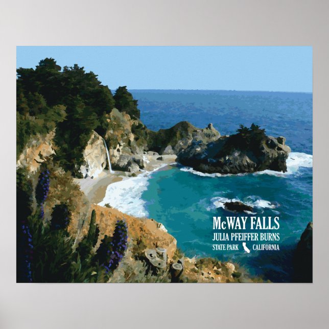 McWay Falls - Big Sur-Poster Poster (Framsidan)