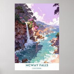 McWay Falls - vackert Kaliforniens landskap Poster