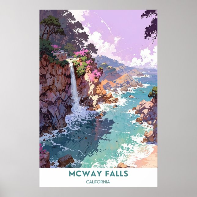 McWay Falls - vackert Kaliforniens landskap Poster (Framsidan)