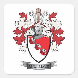 McWilliams Family Crest Jackar om Arm Fyrkantigt Klistermärke