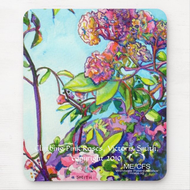 MCWPA-klättringrosa ros Mousepad Musmatta (Framsidan)