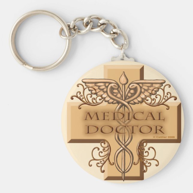 MD Doktor Caduceus Keychain Nyckelring (Framsidan)