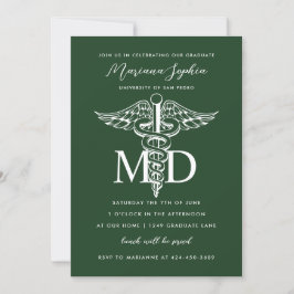 MD Doktor i Medicine Studenten Anpassningsbar Färg Inbjudningar