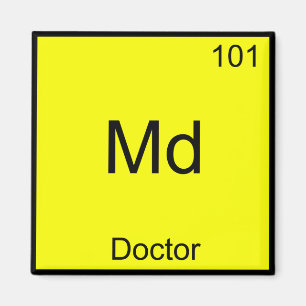 Md - Doktor kemi Inslag-symbol Funny Medical Magnet